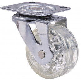 Колесо меб. SHIFT d75 h99 с площадкой с торм., прозрачный AKS