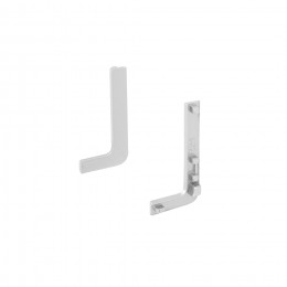 Комплект заглушек металлич. к профилю Gola, L-образных (левая+правая) серебро AKS