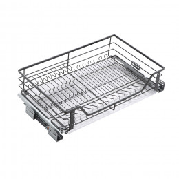 FLAT LINE Корзина выдвижная с сушкой 80 с доводчиком, черный AKS