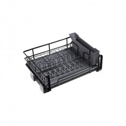 DARK LINE Корзина выдвижная с сушкой 60 с доводчиком, черный AKS
