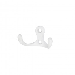 Крючок меб. двухрожковый мет. WP19 белый матовый