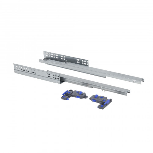 Направляющая скрытого монтажа L-350 с доводчиком ДСП16mm с замками компл. левая+правая PRIME by AKS 3D полное выдвижение