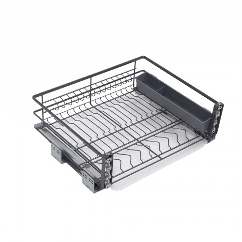 Корзина выдвижная с сушкой 60 с доводчиком, графит AKS