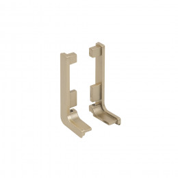 Комплект заглушек металлич. к профилю Gola, L-образных (левая+правая) браш золото 3 AKS