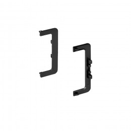 Комплект заглушек металлич. к профилю Gola, С-образных (левая+правая) черный AKS