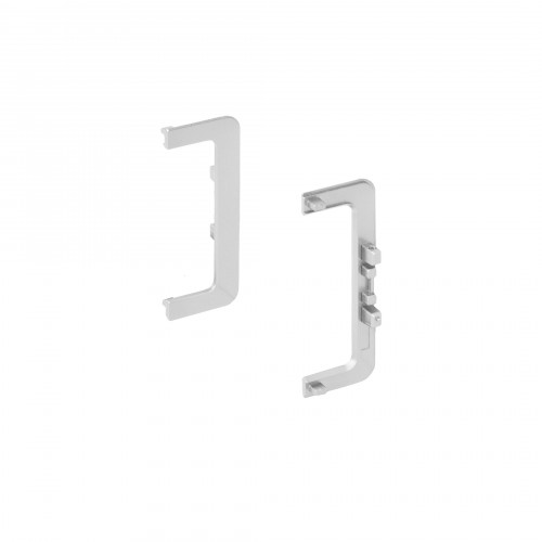 Комплект заглушек металлич. к профилю Gola, С-образных (левая+правая) серебро AKS