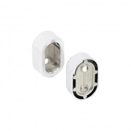 Держатель (розетка) трубы овальной 30*15, белый матовый AKS