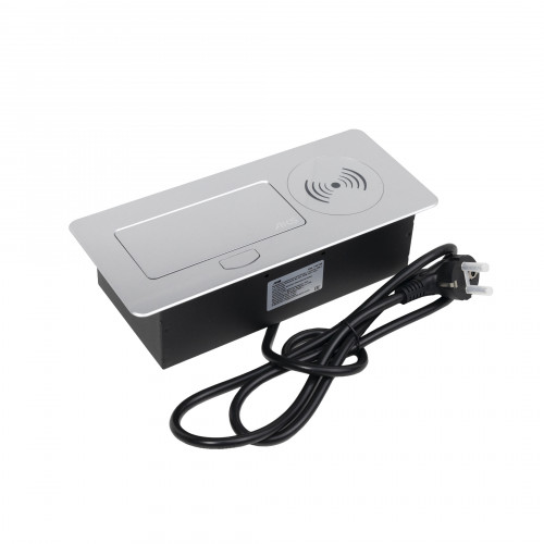 Выдвижной удлинитель Nova 5, 1 розетка, USB A + C, беспроводная зарядка, алюминий, AKS