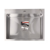 Мойка н/сталь, прямоугольная одночашевая, 600*500мм, сатин, врезн на столешницу, AKS (3,2мм)