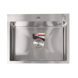 Мойка н/сталь, прямоугольная одночашевая, 600*500мм, сатин, врезн на столешницу, AKS (3,2мм)