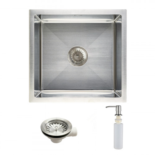 Мойка нержавеющая сталь, прямоугольная, 520*450мм, сатин никель, AKS (3,2мм)