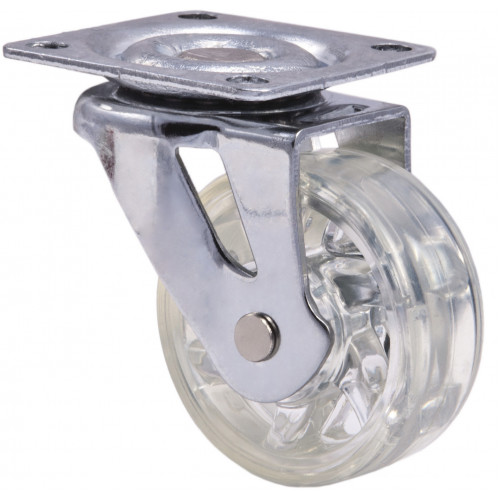 Колесо мебельное SHIFT 75 KM-B075MM-00, прозрачное AKS