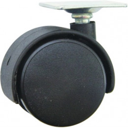Колесо мебельное d50 (площадка), черное AKS