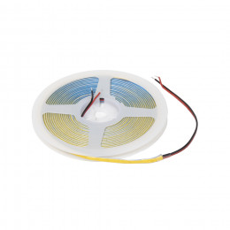 Лента светодиодная COB - 12W/m, 24V, 5мм, 400 д/м, IP20, нейтральный белый (4000K), узкая - 5м, AKS
