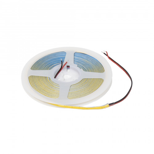 Лента светодиодная COB - 12W/m, 24V, 5мм, 400 д/м, IP20, нейтральный белый (4000K), узкая - 5м, AKS