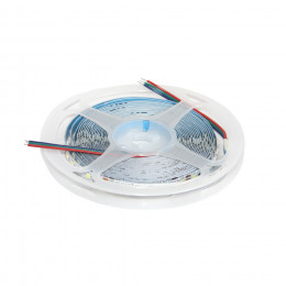 Лента светодиодная двухцветная (CCT) - 9,6W/m, 12V, 8мм, 2835, 120 д/м, IP20, тепл-холод белый, 5м, AKS