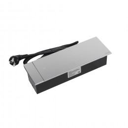 Выдвижной удлинитель Hollander, 2 розетки, 2xUSB HDMI, LAN, шлиф. сталь AKS