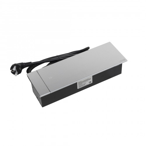 Выдвижной удлинитель Hollander, 2 розетки, 2xUSB HDMI, LAN, шлиф. сталь AKS