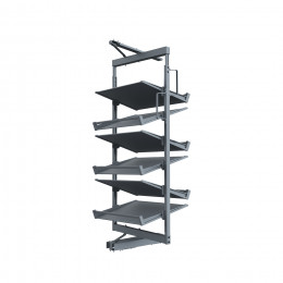 Обувная система поворотная 800 BRUNO h1037-1287 (6 полок), графит PRIME by AKS
