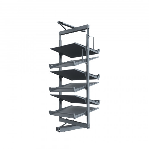 Обувная система поворотная 800 BRUNO h1037-1287 (6 полок), графит PRIME by AKS